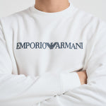 Felpa uomo girocollo bianca 8N1MR6 1JRIZF109 EMPORIO ARMANI 