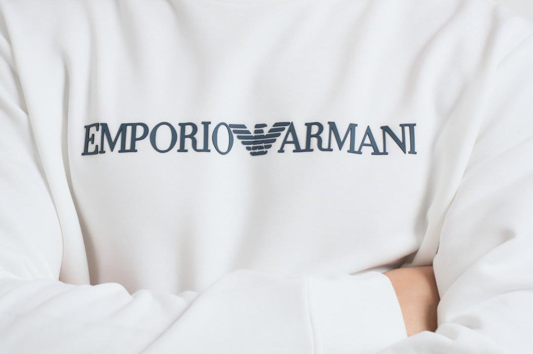 Felpa uomo girocollo bianca 8N1MR6 1JRIZF109 EMPORIO ARMANI 