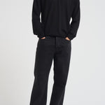 Polo uomo in lana merino nera GMP01353 P00104190100 GOLDEN GOOSE 