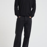 Polo uomo in lana merino nera GMP01353 P00104190100 GOLDEN GOOSE 