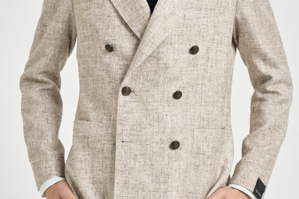 Giacca uomo doppiopetto tortora 1SMC20K H70020T1018 TAGLIATORE 