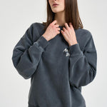 Felpa donna girocollo Miles grigio topo 12055 WBL1WASHEDBLACK ANINE BING 