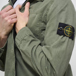 Camicia uomo verde con zip 1200032 S00WNV0159 STONE ISLAND 