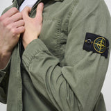 Camicia uomo verde con zip 1200032 S00WNV0159 STONE ISLAND 