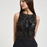 Abito donna tuta nera con strass TU066 110 ELISABETTA FRANCHI 