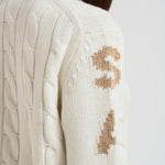 Maglia donna a trecce panna MALMO STB10 MC2 SAINT BARTH 