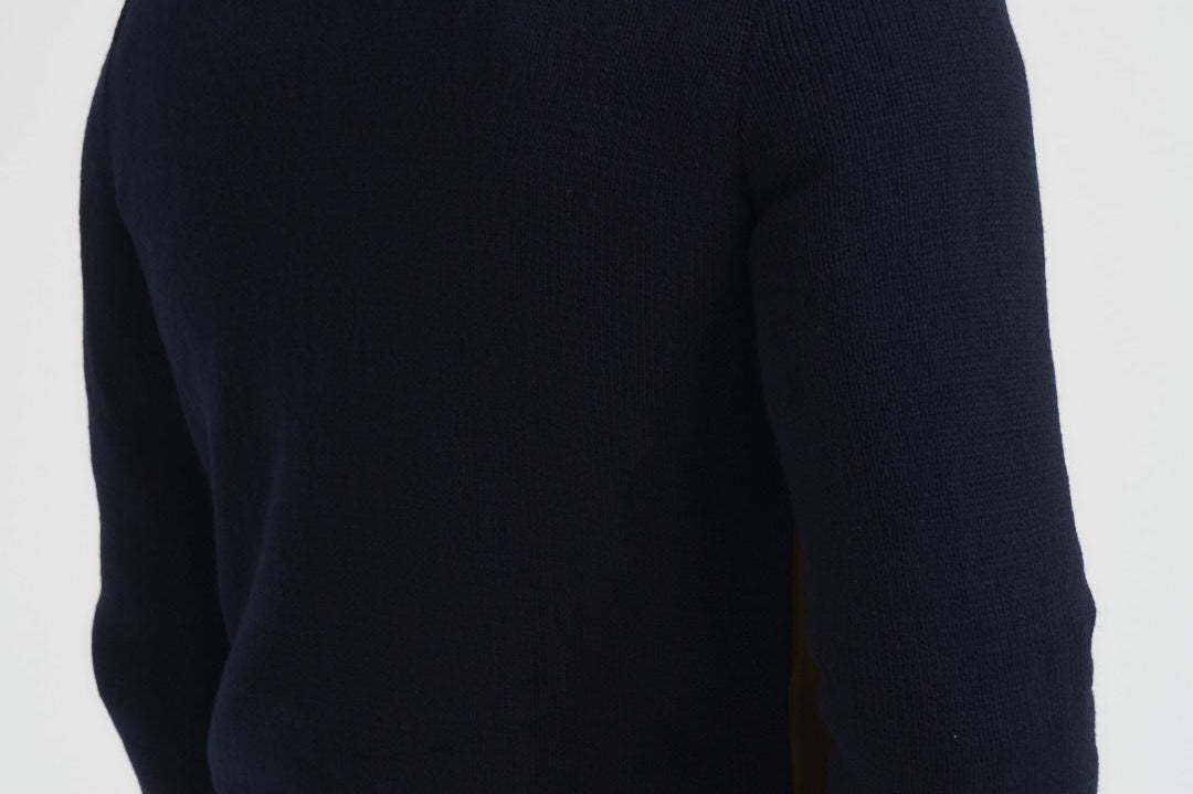 Giubbotto uomo in camoscio e tessuto blu FRANCIS KNIT 309 THE JACK LEATHERS 