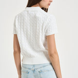 Polo donna bianca in maglia a trecce bianca 211972118 501 RALPH LAUREN 