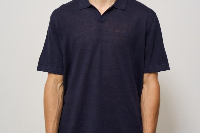 Polo uomo blu LDM310120 460460DARK NAVY LES DEUX 