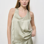 Top donna in raso salvia S08481 6638035 PESERICO 
