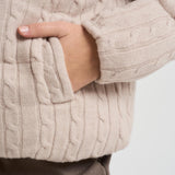 Giubbotto donna in maglia a trecce beige MYAWOOL 11 MC2 SAINT BARTH 