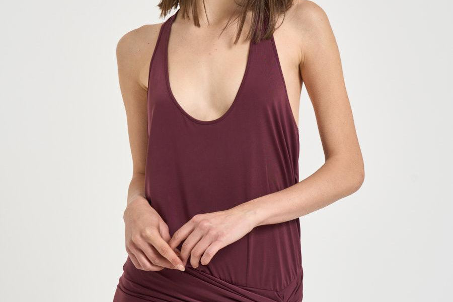 Abito donna lungo bordeaux TM190147B ROUGENOIR THE ANDAMANE 