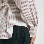 Camicia donna Aurora a righe bordeaux CH0262FB D1I01IECRD ISABEL MARANT 