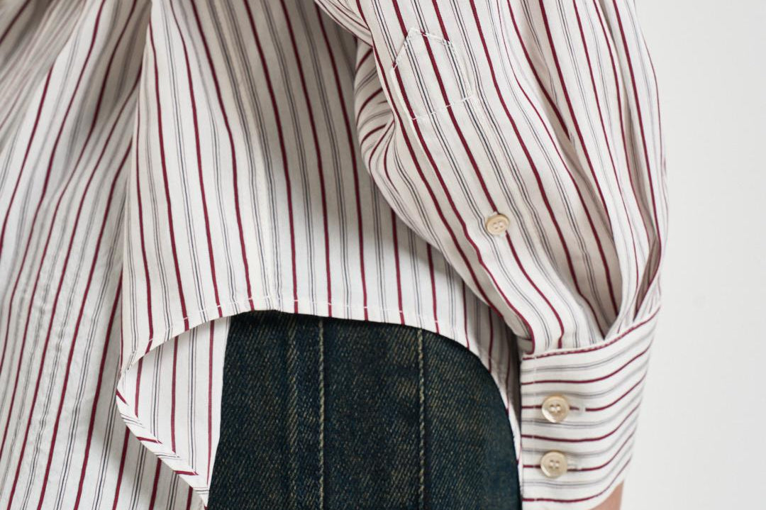 Camicia donna Aurora a righe bordeaux CH0262FB D1I01IECRD ISABEL MARANT 