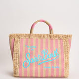 Borsa donna Colette in paglia a righe rosa COLETTESTRAWN 00407L MC2 SAINT BARTH 
