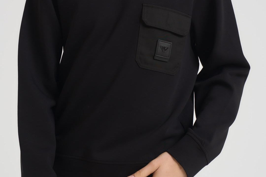 Felpa uomo girocollo nera EM002925 AF10013UC001 EMPORIO ARMANI 