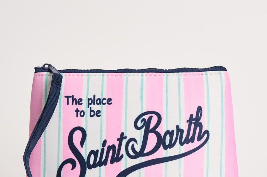 Pochette donna Aline a righe rosa e bianca ALINE 03280L MC2 SAINT BARTH 