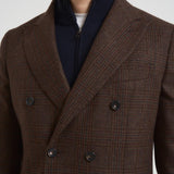 Giacca uomo doppiopetto in check marrone G751MF 408157F SANTANIELLO 