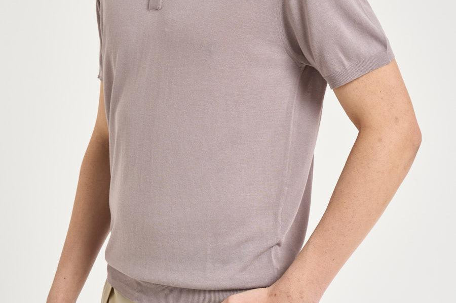 Polo uomo in maglia viola chiaro M060526 119 ACCADEMIE TESSILI 