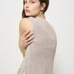 Gilet donna in maglia grigio con glitter MG000167D 2600 HERNO 