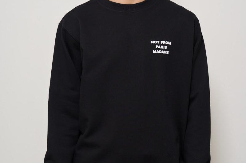 Felpa uomo girocollo nera SW149 CO127BL DROLE DE MONSIEUR 