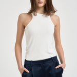 Canotta donna in cotone bianca 12206 IVY42IVORY ANINE BING 