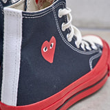 Converse x Comme des Garçons PLAY Chuck 70 High Red Sole K124 BLACK COMME DES GARCON PLAY 