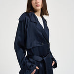 Trench donna lungo viscosa blu 11779 NAVY ANINE BING 