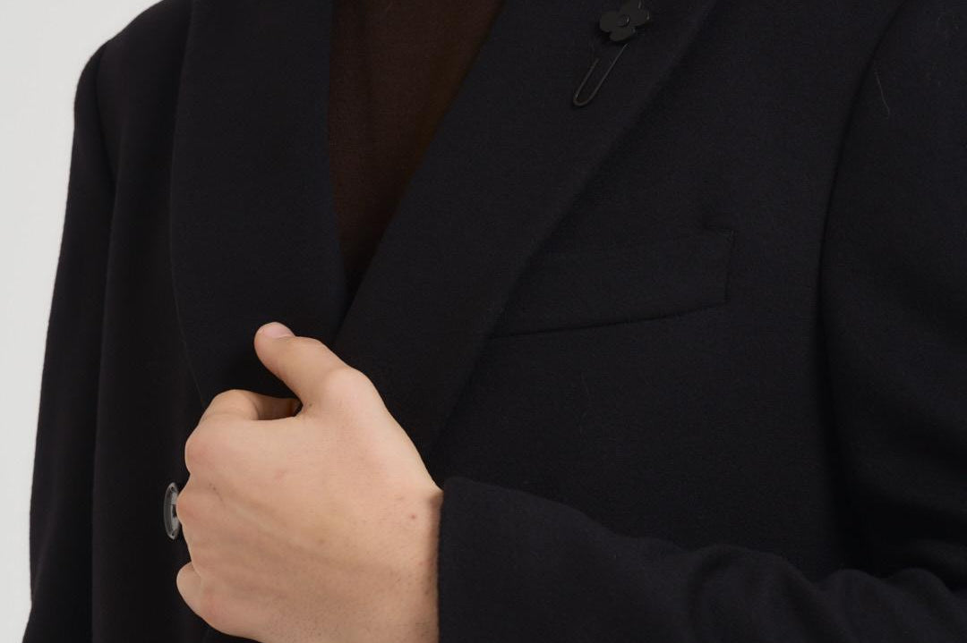 Cappotto uomo doppiopetto blu notte CN23222E CN65601999 LARDINI 