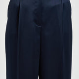 Pantalone donna con pinces satinato blu 12021 NAVY ANINE BING 
