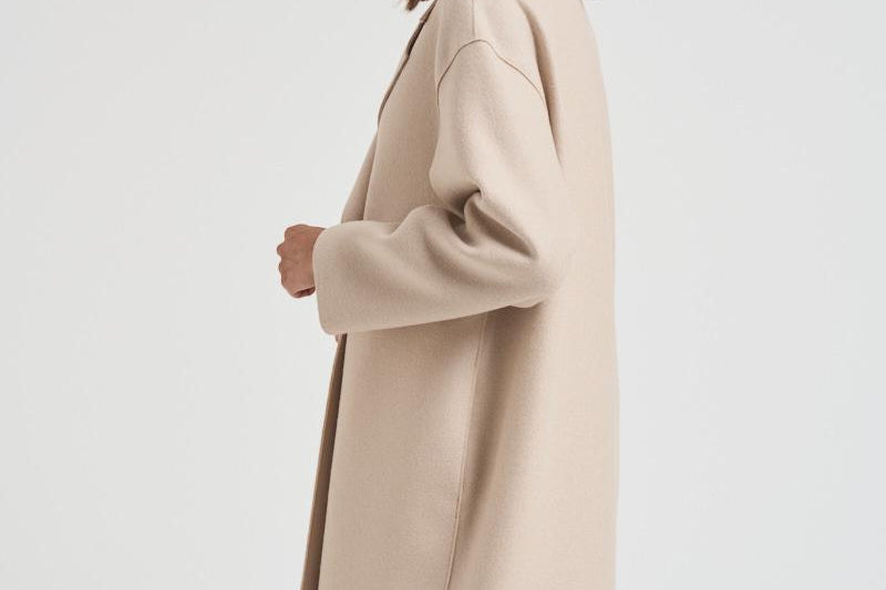 Cappotto donna doppiopetto panna AC1487 MLK120 HARRIS WHARF LONDON 
