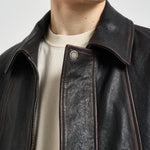 Giacca uomo in pelle nera GMP02531 P00230140249 GOLDEN GOOSE 