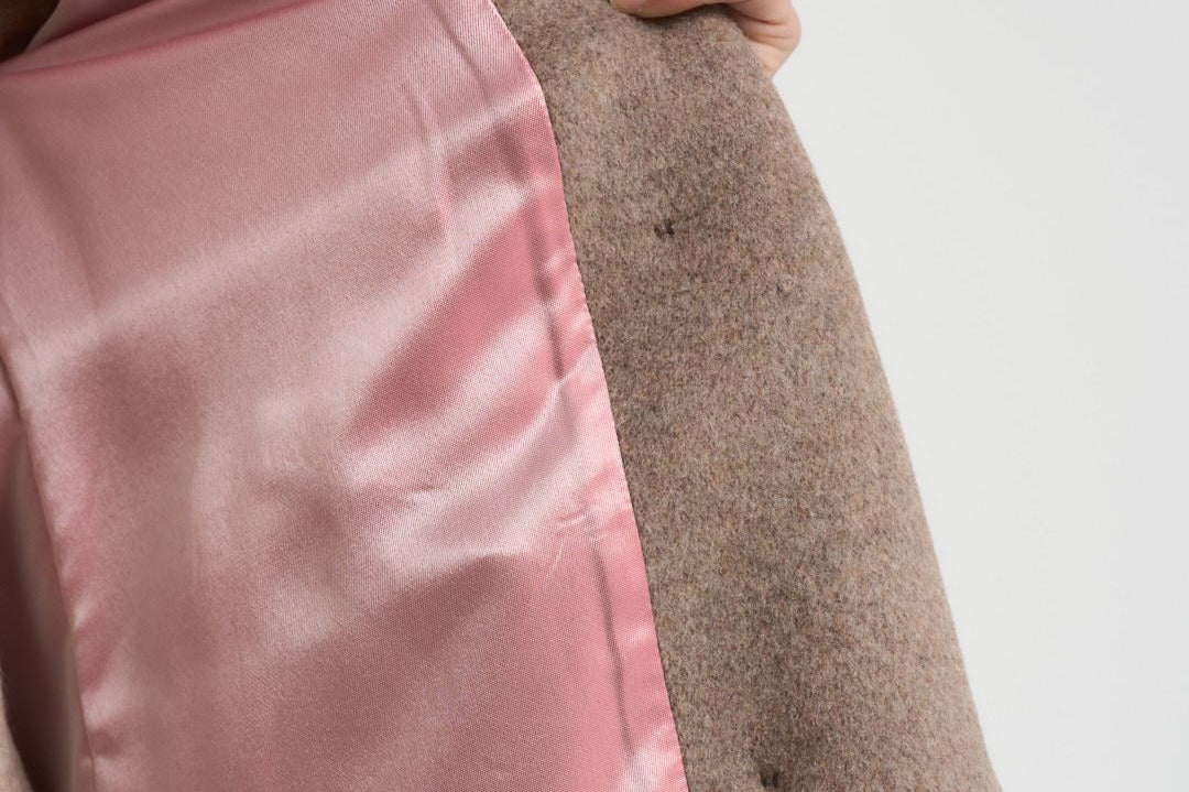 Cappotto lungo donna doppiopetto tortora MYRNA DEBORA81 ACCADEMIE TESSILI 