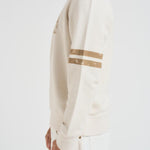 Felpa uomo girocollo panna e oro GMP01223 P00213511616 GOLDEN GOOSE 