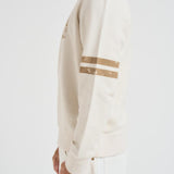 Felpa uomo girocollo panna e oro GMP01223 P00213511616 GOLDEN GOOSE 