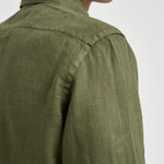 Camicia uomo in lino verde J66TNP UU2 ACCADEMIE TESSILI 