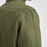 Camicia uomo in lino verde J66TNP UU2 ACCADEMIE TESSILI 