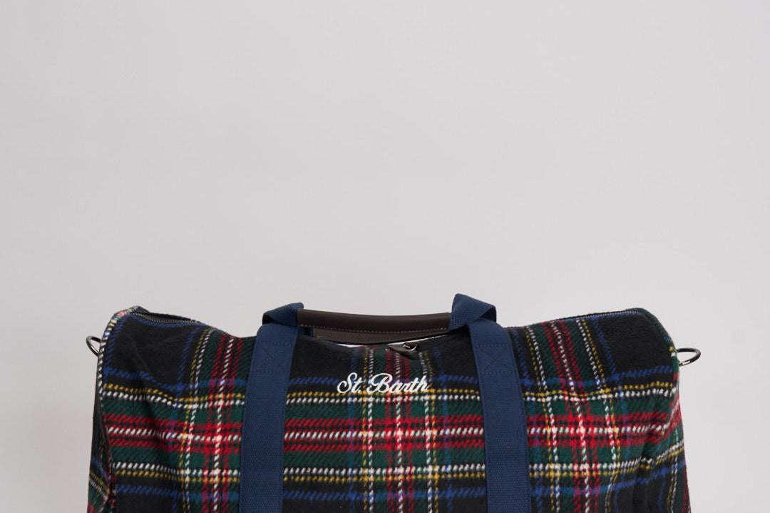 Borsone uomo da viaggio tartan JETLEGWOOL TART61EMB MC2 SAINT BARTH 