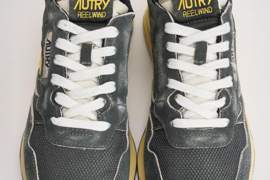 Sneakers uomo Reelwind grigia e gialla WWLM GQ06 AUTRY 