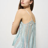 Top donna lamé celeste 13920 6004 FORTE FORTE 