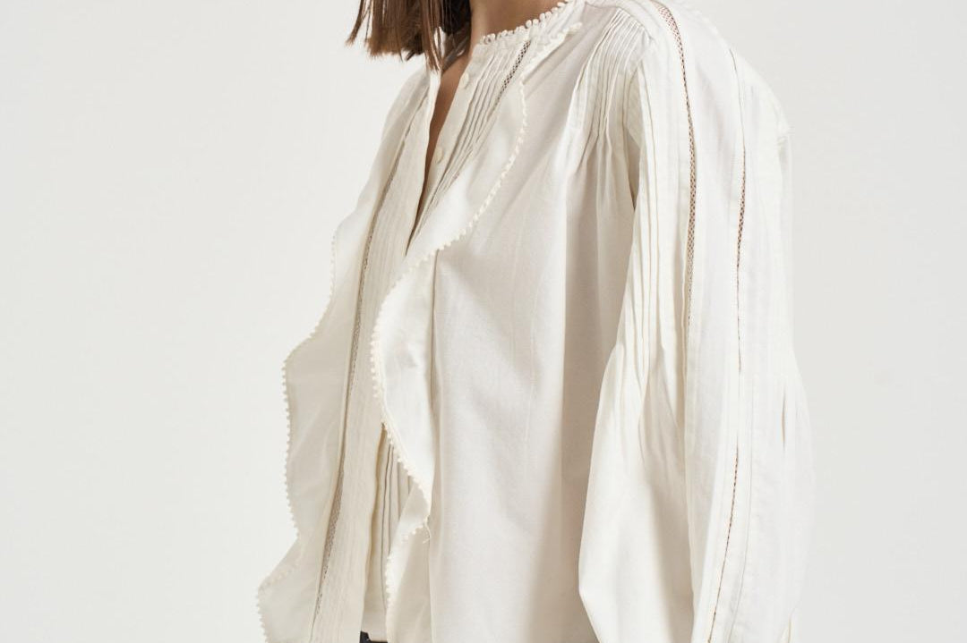 Blusa donna bianca con pizzo CH0308FA D1I02I20WH ISABEL MARANT 