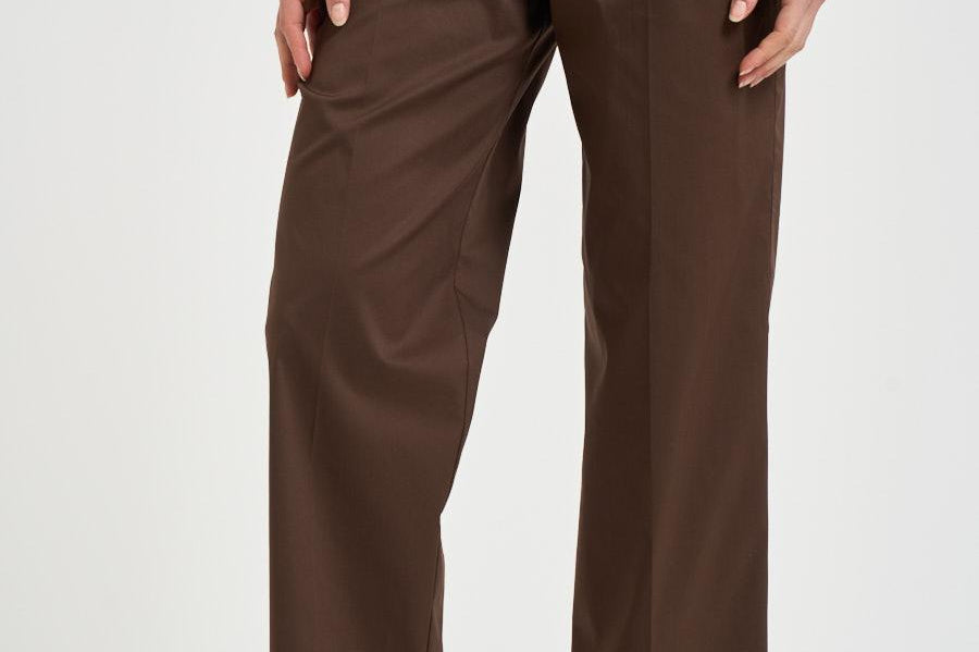 Pantalone donna dritto marrone SERENA CROP UB1465XBROWN BERWICH 