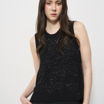 Gilet donna in maglia nero con glitter MG000167D 9300 HERNO 