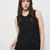 Gilet donna in maglia nero con glitter MG000167D 9300 HERNO 