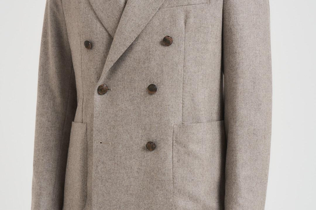 Giacca uomo doppiopetto in lana grigia 1SMC20K 070039T3042 TAGLIATORE 