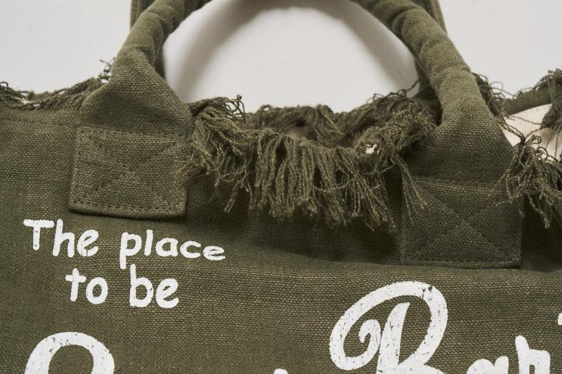 Borsa donna Vanity in lino verde VANITYLINEN 01189H MC2 SAINT BARTH 