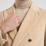 Giacca uomo doppiopetto in velluto panna CN4963 G1058 CIRCOLO 1901 