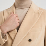 Giacca uomo doppiopetto in velluto panna CN4963 G1058 CIRCOLO 1901 