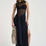 Abito donna con nodo nero 626SS6850O BLACK DANAME 