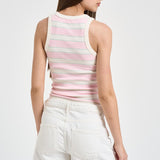 Canotta donna a righe rosa e panna ADA 01906L MC2 SAINT BARTH 